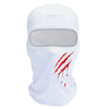 Balaclava de malla blanca transpirable con gráfico rojo goteando