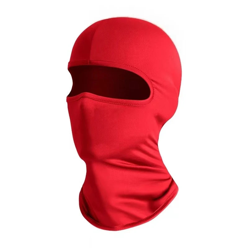 A bright red breathable ice silk scarf with a cutout design.
