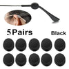Five pairs of black invisible silicone ear hooks designed for glasses