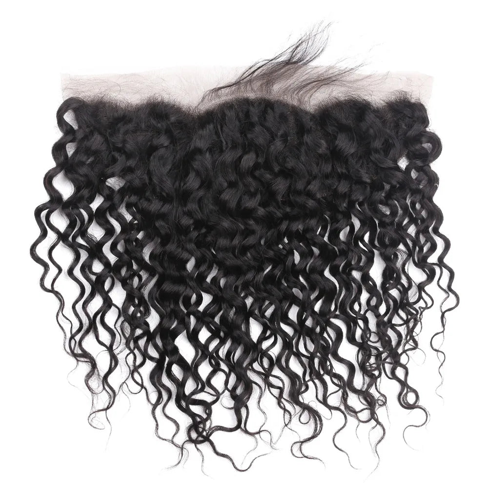 Lot de perruques avec extensions de cheveux humains en dentelle ondulée noire