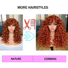 Two models display red ginger curly wave wigs with bangs, categorized as Nature and Combing styles.