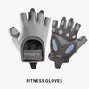 A pair of gray fitness gloves designed for hand and body sculpting.