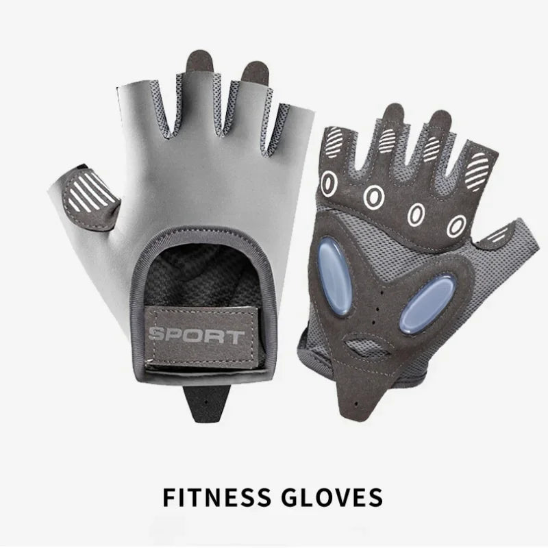 A pair of gray fitness gloves designed for hand and body sculpting.