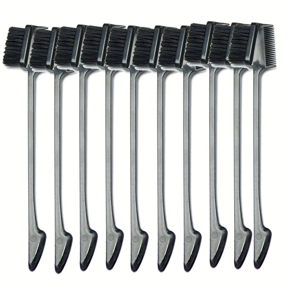 Un set de cepillos para el cabello negros de doble cara para peinado de precisión.