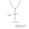 A stainless steel cross necklace with a gold finish, measuring 60cm in length and weighing 6 grams.