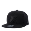 Black unisex luxury baseball cap featuring a textured cross design on the front.