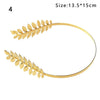 Gold leaf headband with olive leaves design, size 13.5x15cm.