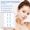 Close-up of a woman applying invisible V-shape face lift stickers to her chin and jawline.