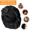 Black mulberry silk bonnet suitable for all hairstyles shown in various angles
