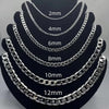 A display of various size geometric face chain necklaces made of 925 sterling silver.