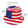 Umkehrbare patriotische Bucket-Hat mit rot-weiß-blauen Streifen und Sternenmuster