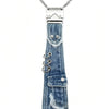 Y2K Distressed Denim Neck Tie with Press Buckle