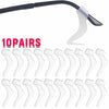 Ten pairs of clear silicone anti-slip ear hooks for eyewear