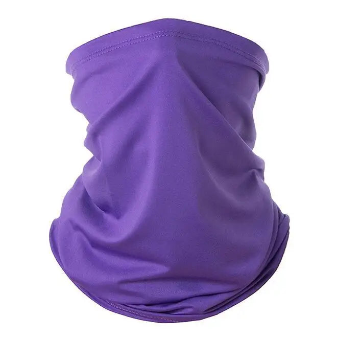 Purple all-in-one multi-use sun protection head scarf