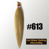 A bundle of golden blonde pre-stretched Kanekalon braiding hair extensions labeled #613, 26 inches long and weighing 90 grams