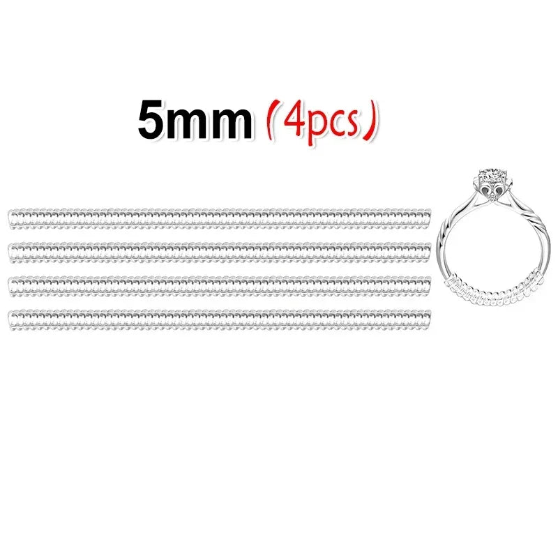 A set of four 5mm invisible ring sizer tools for jewelry making.