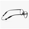 Black universal adjustable eyewear retainer strap with flexible elastic cord