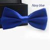 Nœud papillon en satin bleu marine pour garçons et filles