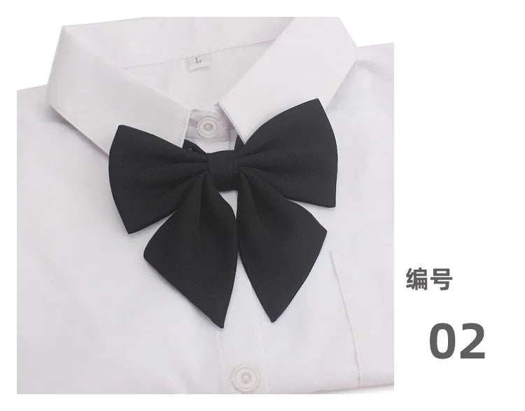 White shirt with a black butterfly ribbon tie set