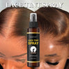 A bottle of Veronni Lace Tint Spray with Dark Brown color shown near a person's hair.
