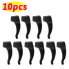 Ten silicone anti-slip ear hooks for eyeglasses, shown in black.