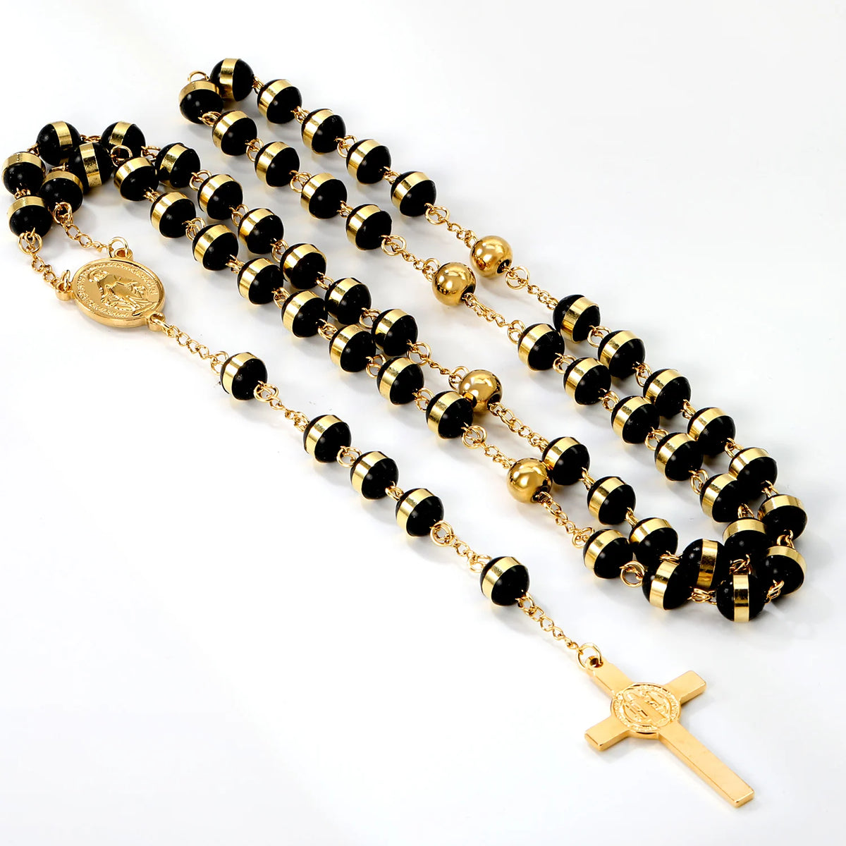 Stainless Steel Virgin Mary Cross Necklace with Extender Chain