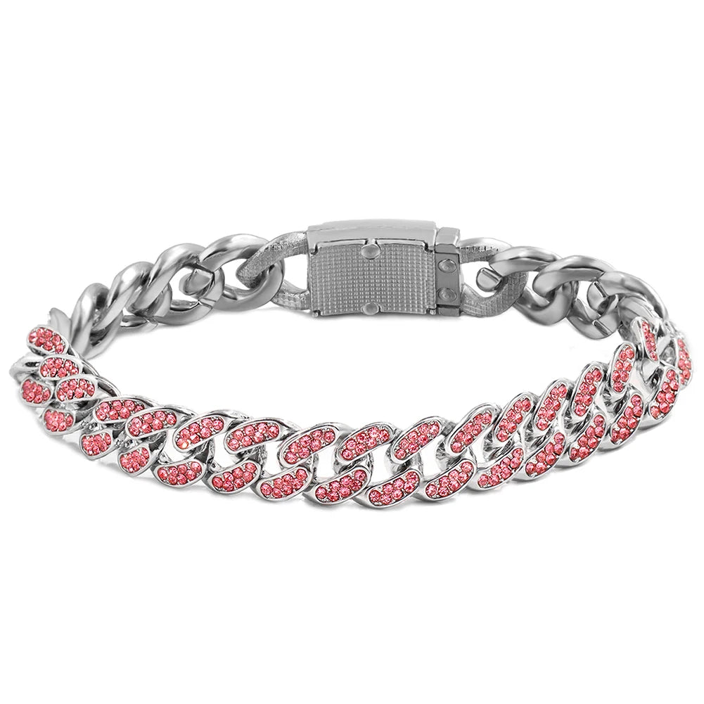 Iced Out Rhinestone Cuban Chain Bracelets