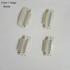 A set of blonde 3.2cm T-shape precision hair extension clips.
