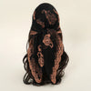Black floral embroidered lace bandana headscarf tied in a knot