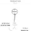 Silver stickman middle finger keychain with a loop and chain