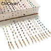 سلاسل نظارات من خرز حجر طبيعي بألوان مختلفة مثل الوردي والأخضر والبنفسجي والعنبري.