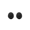 A pair of black invisible silicone ear hooks designed for glasses.