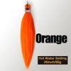 A bright orange pre-stretched Kanekalon braiding hair extension with a metal loop at the top.