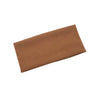 A brown knitted sports headband designed for yoga and gym activities.