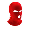 Leuchtend rote Strickbalaclava mit Gesichtsmasken-Design