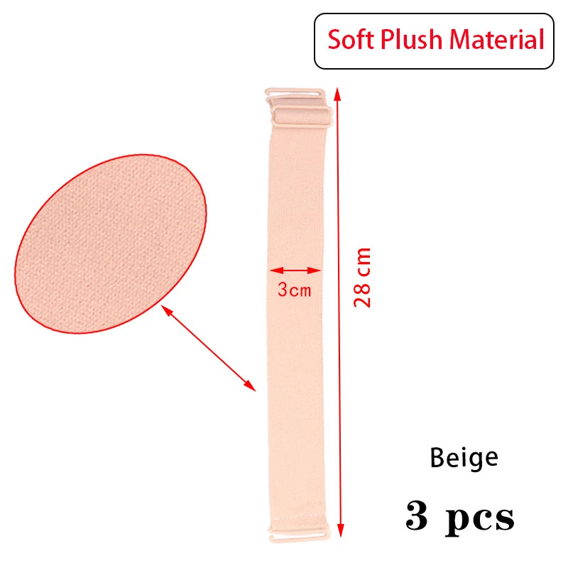 Goma elástica de peluche suave beige para pelucas, mostrada verticalmente con vista circular.