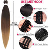 Image showing various braiding and twisting methods for 26-inch pre-stretched ombre hair extensions.