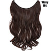 Dark brown wavy hair extensions with invisible wire for a full look