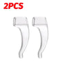Two clear silicone anti-slip ear hooks for eyeglasses